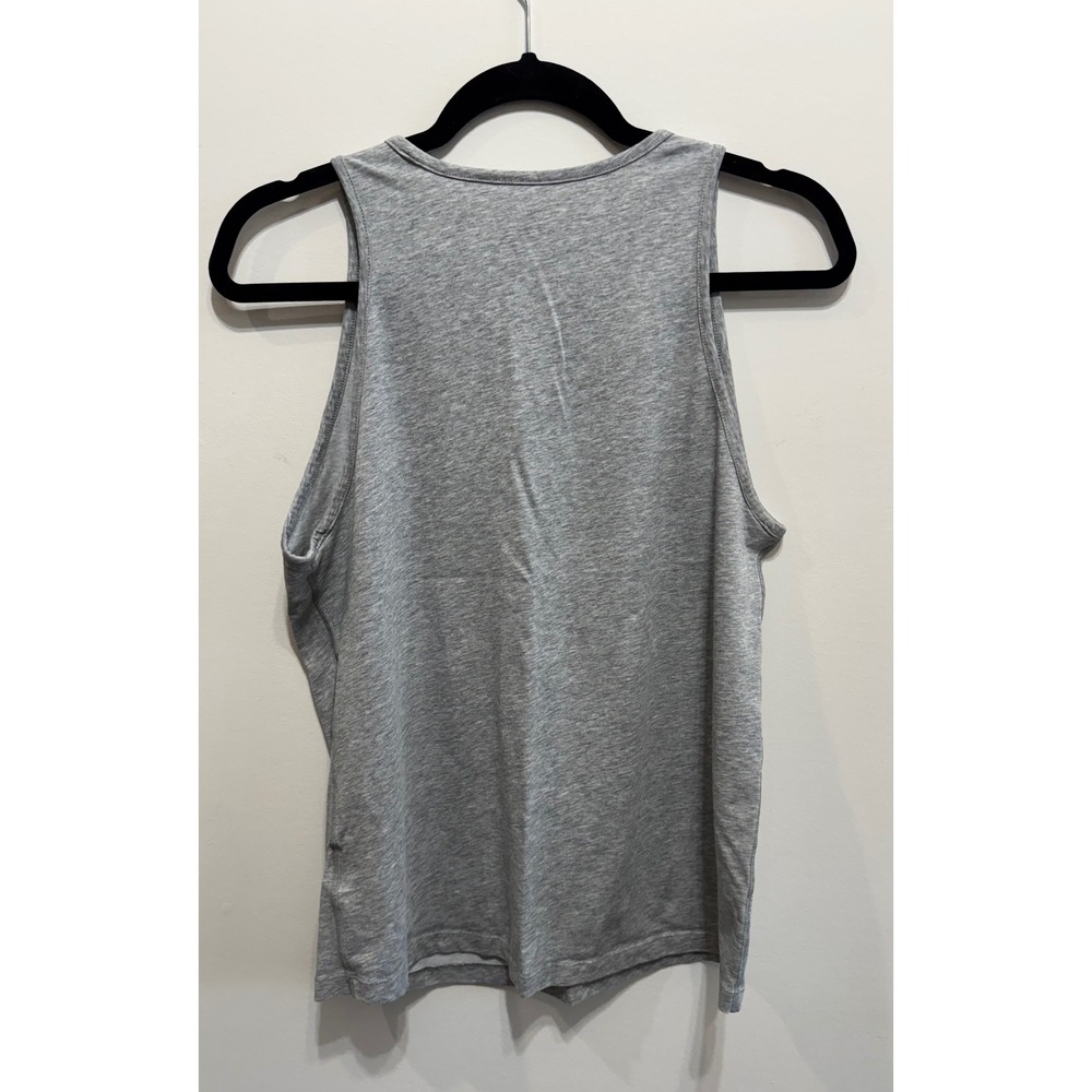 Nike Womens Dri-FIT Graphic Tank Top Grey Heather Black Logo Sleeveless Shirt M - Picture 3 of 3
